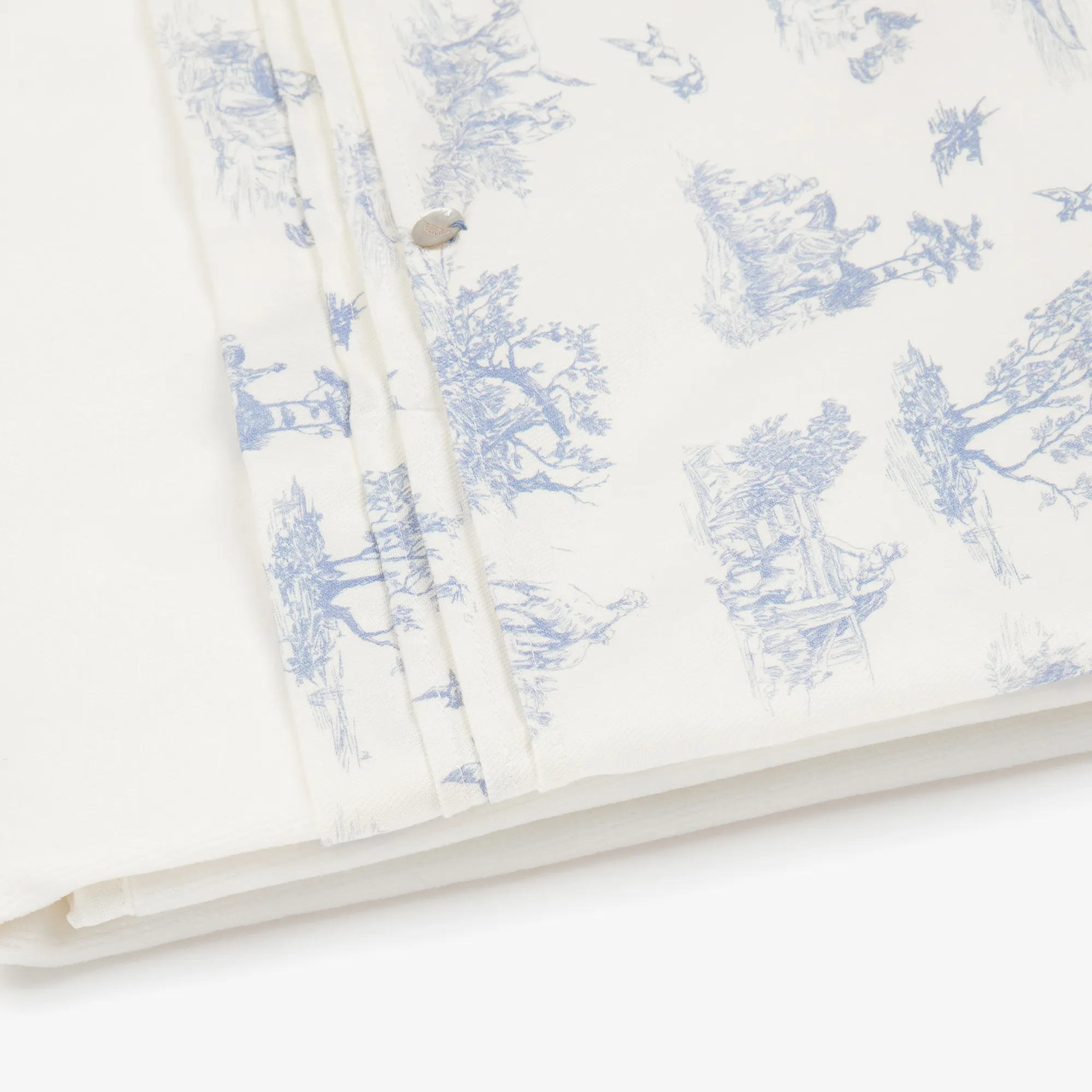 Ivory & Blue Toile de Jouy Blanket (74cm)