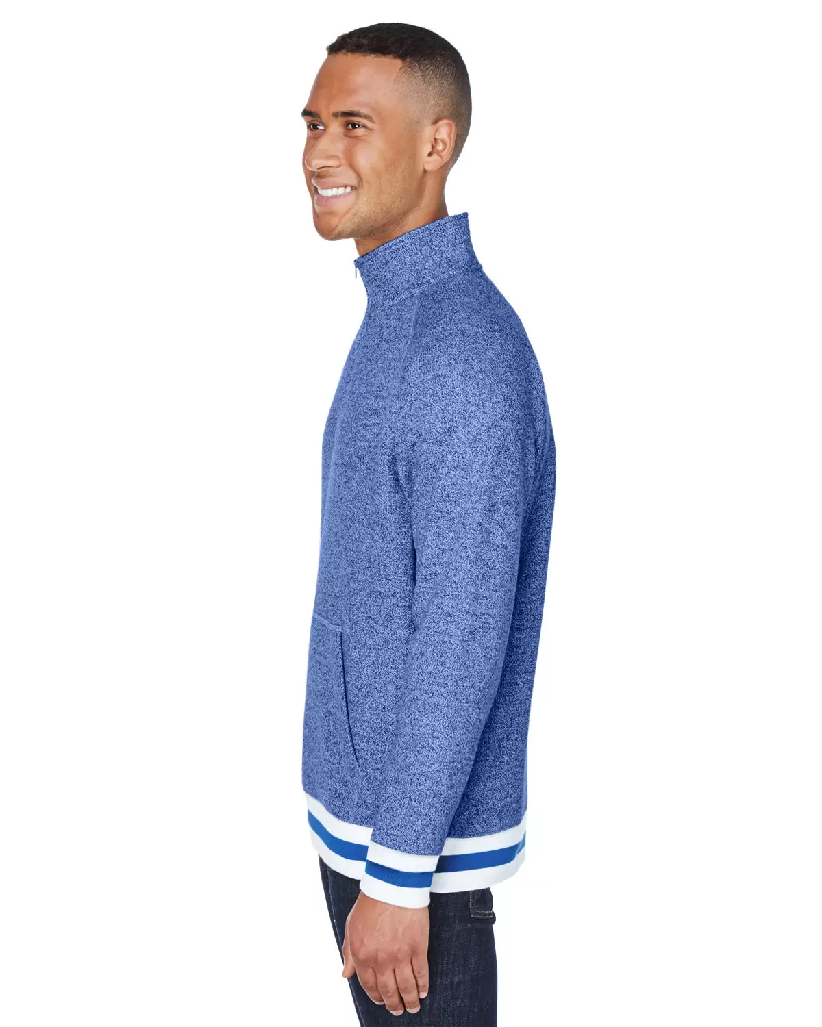 J America 8703 Peppered Fleece 1/4 Zip Pullover SKU: 8703