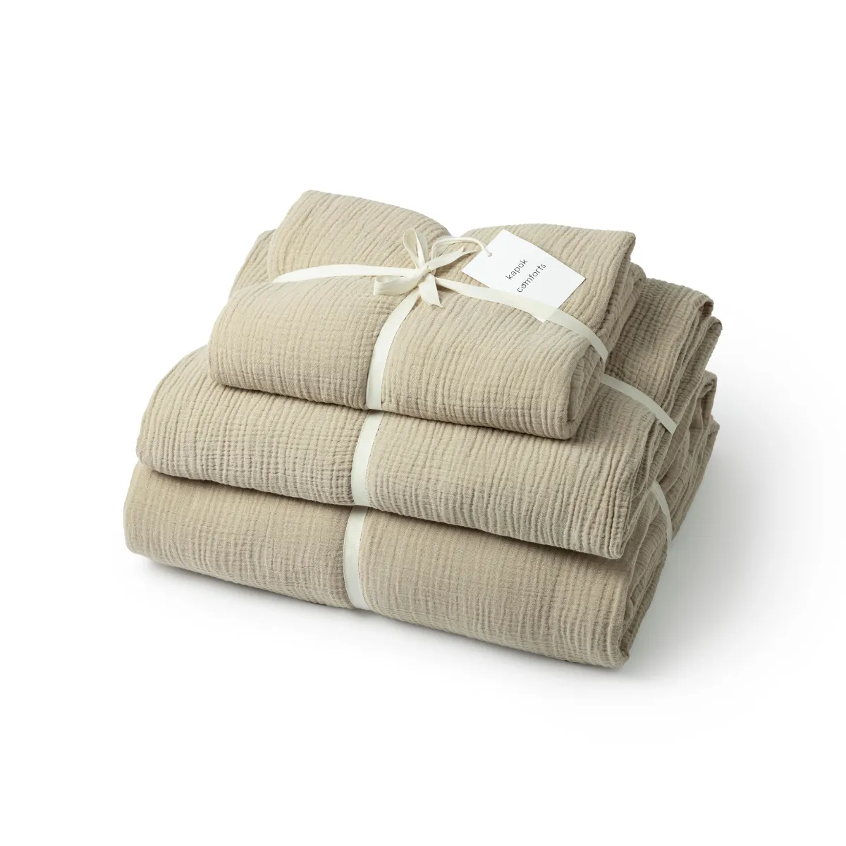 Kapok Comforts   Cloud Busting Sheet Set - Sand (Twin Size Bed)