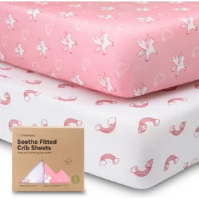 KeaBabies 2-Pack Soothe Fitted Crib Sheet, DreamLand