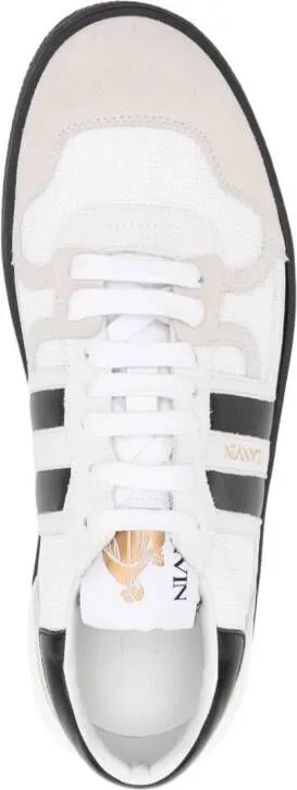 Lanvin Clay mesh-detail leather sneakers White