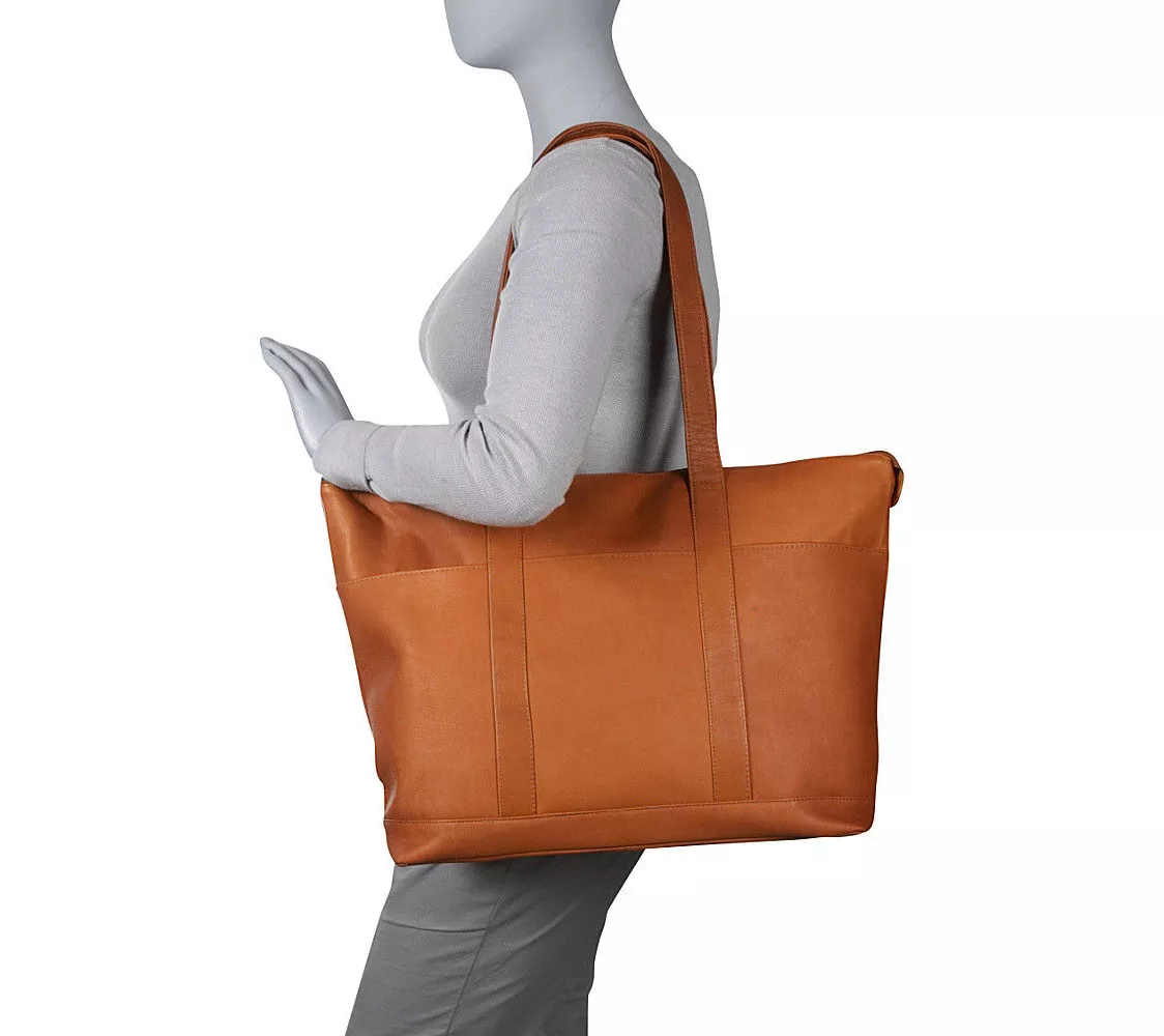 Le Donne Leather Double Strap Large Pocket Tote