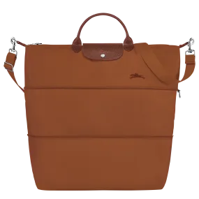 Le Pliage Green Travel bag expandable Cognac - Recycled canvas