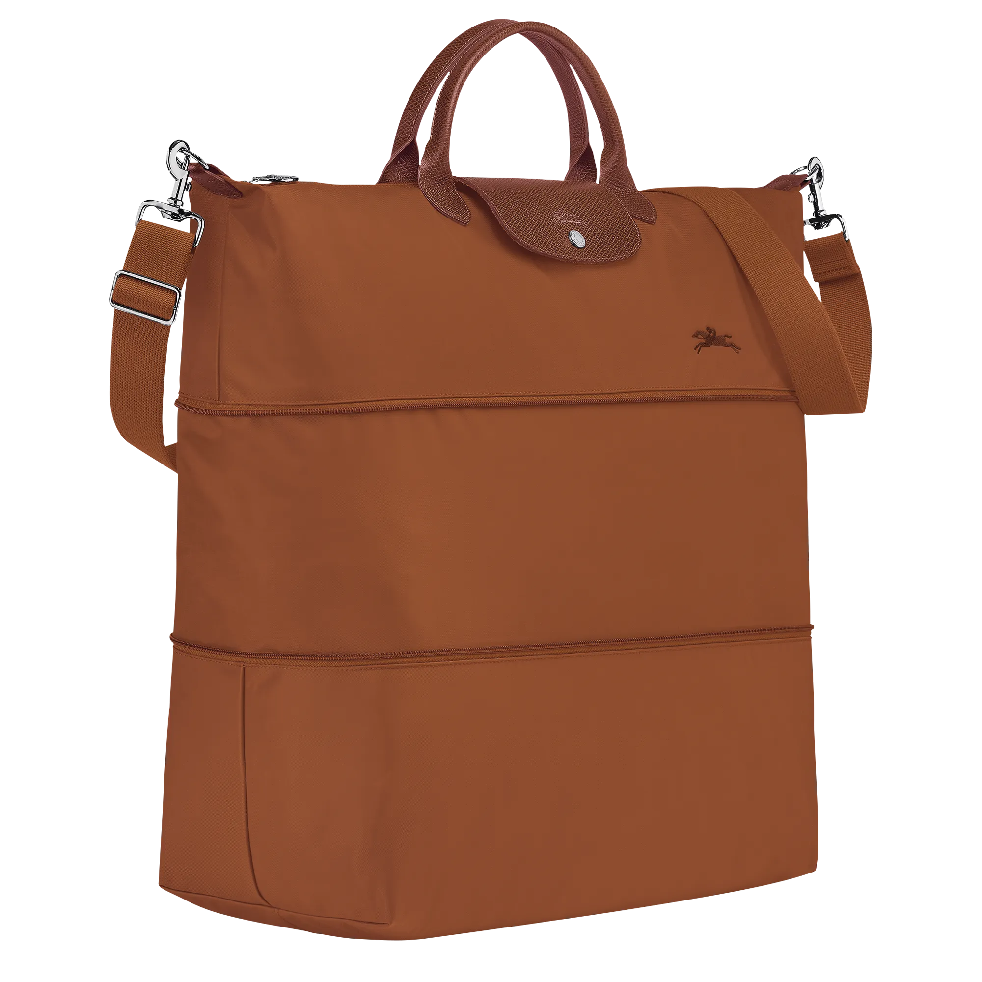 Le Pliage Green Travel bag expandable Cognac - Recycled canvas