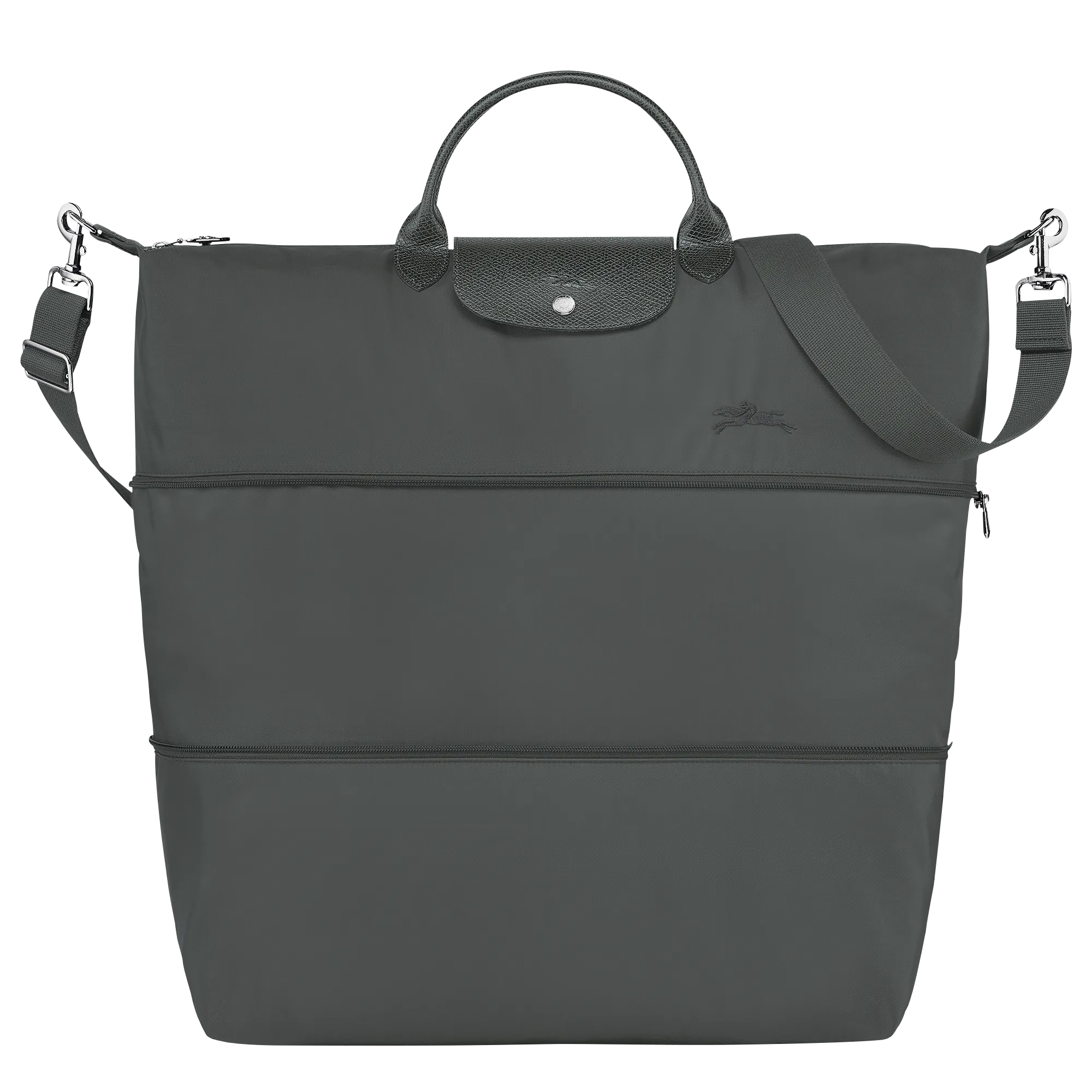 Le Pliage Green Travel bag expandable Graphite - Recycled canvas