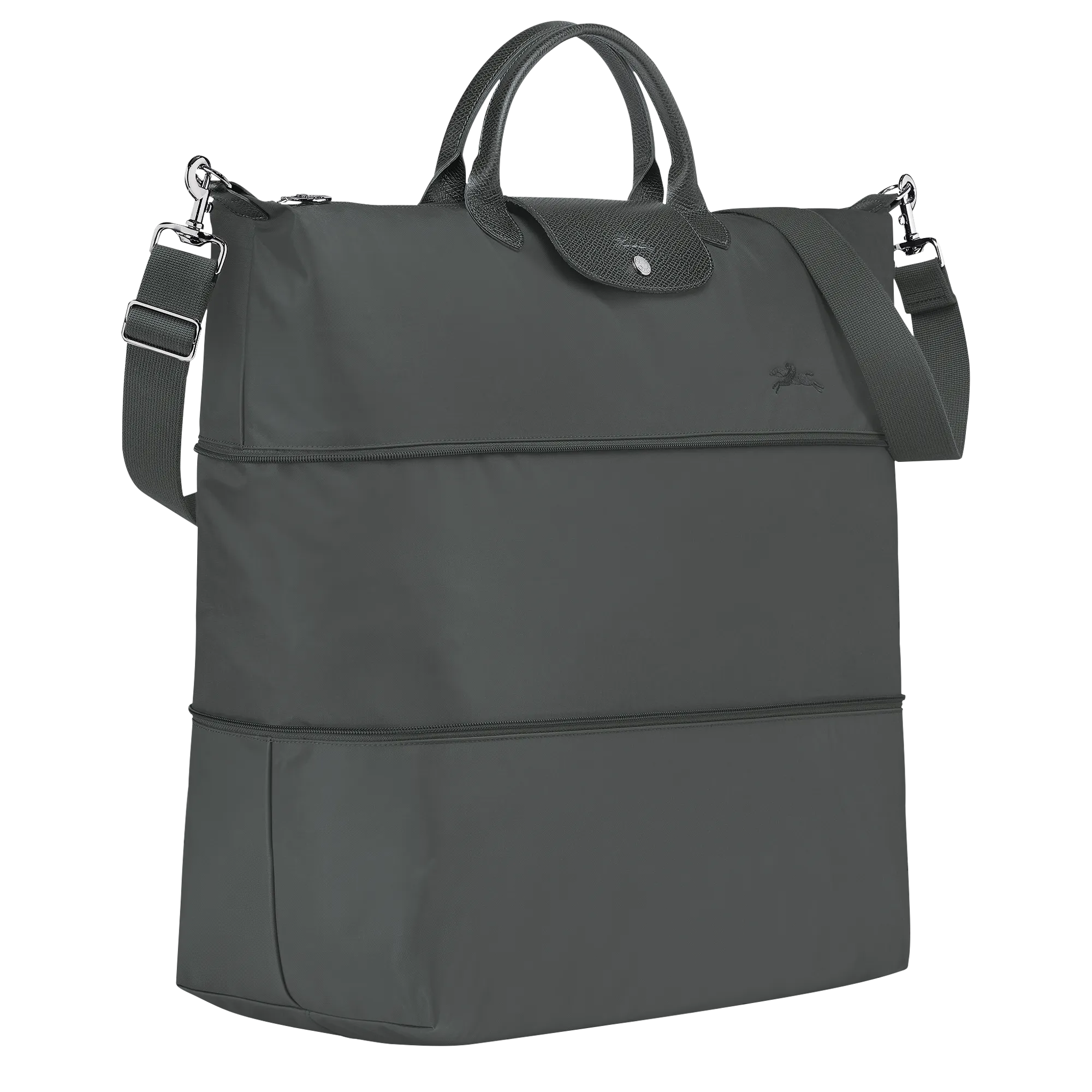 Le Pliage Green Travel bag expandable Graphite - Recycled canvas