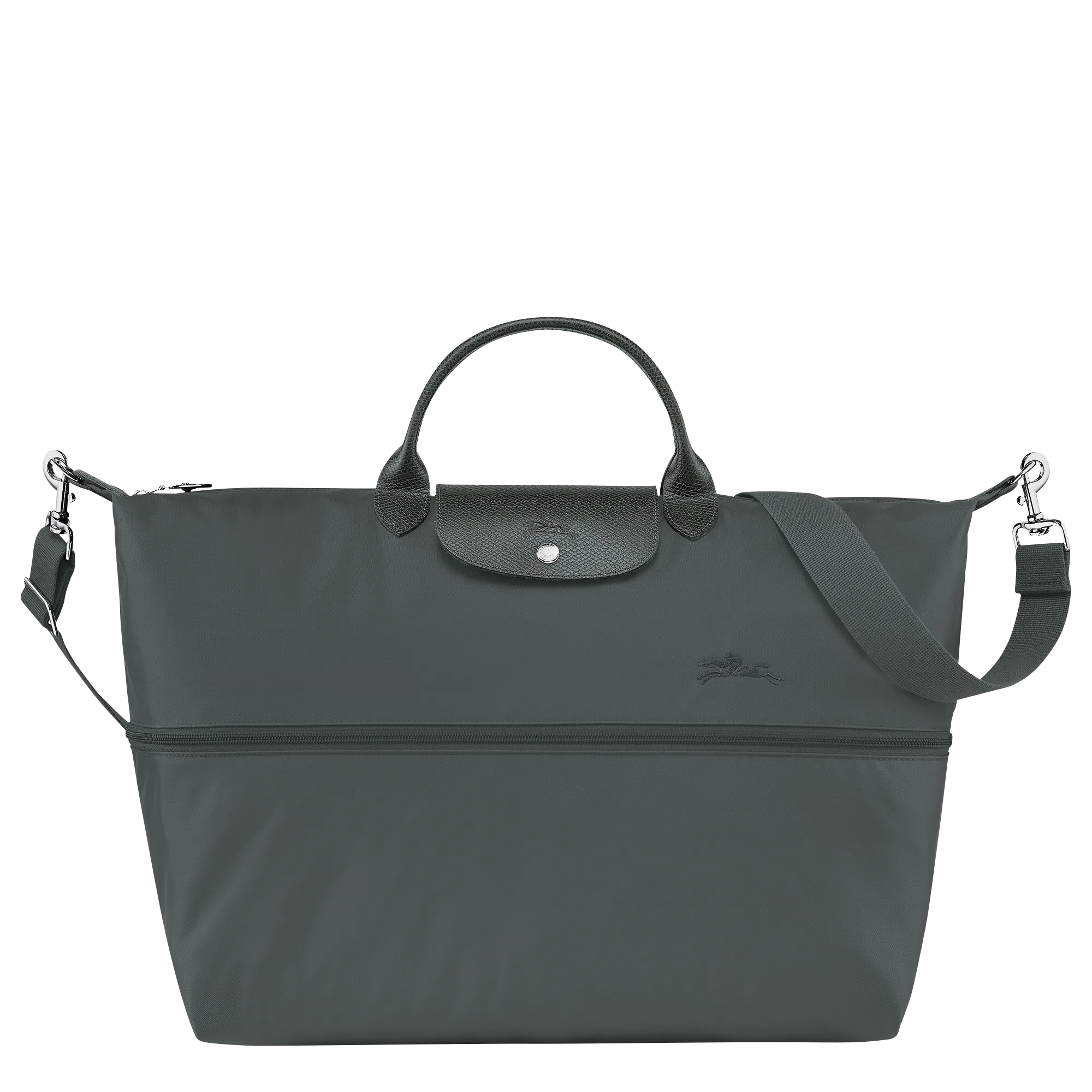 Le Pliage Green Travel bag expandable Graphite - Recycled canvas