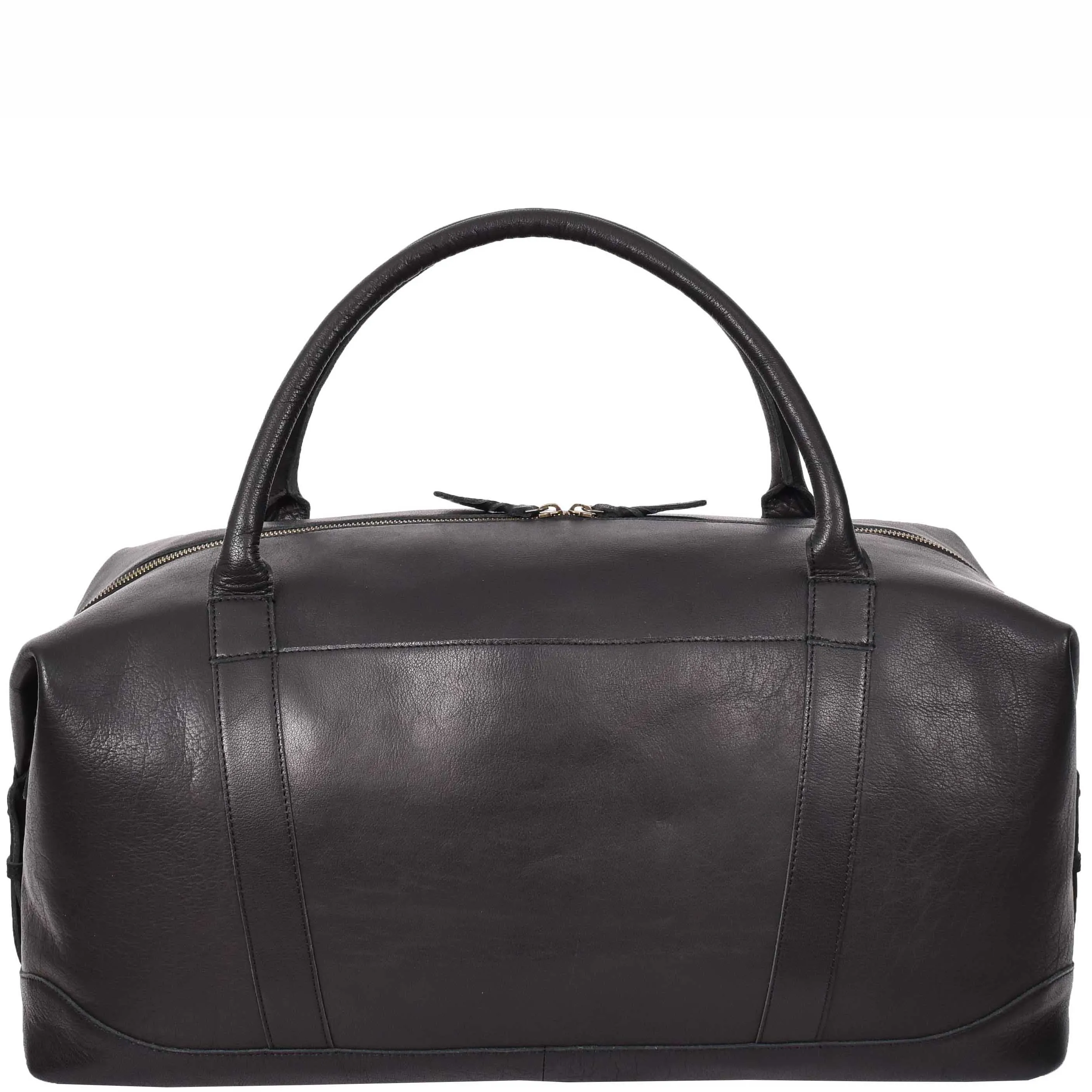 Leather Holdall Weekend Duffle Bag Travel Carry on Black Volos