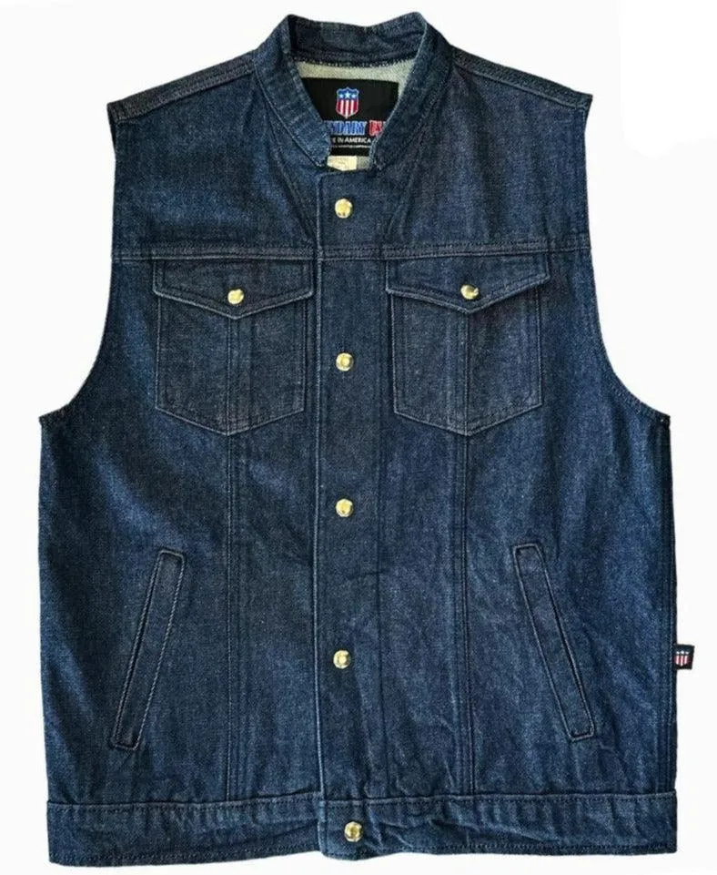 Legendary 'Ole Blue' Men's Blue Denim Motorcycle Vest