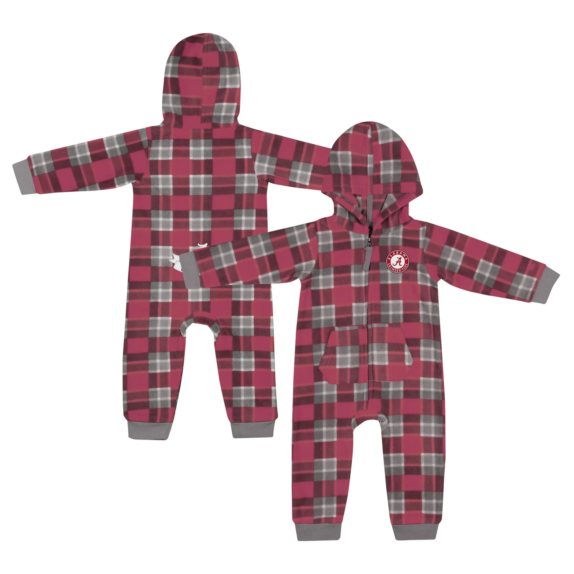 Lids Infant Colosseum  Crimson Alabama Tide Full-Zip Plaid Hoodie Long Sleeve Jumper