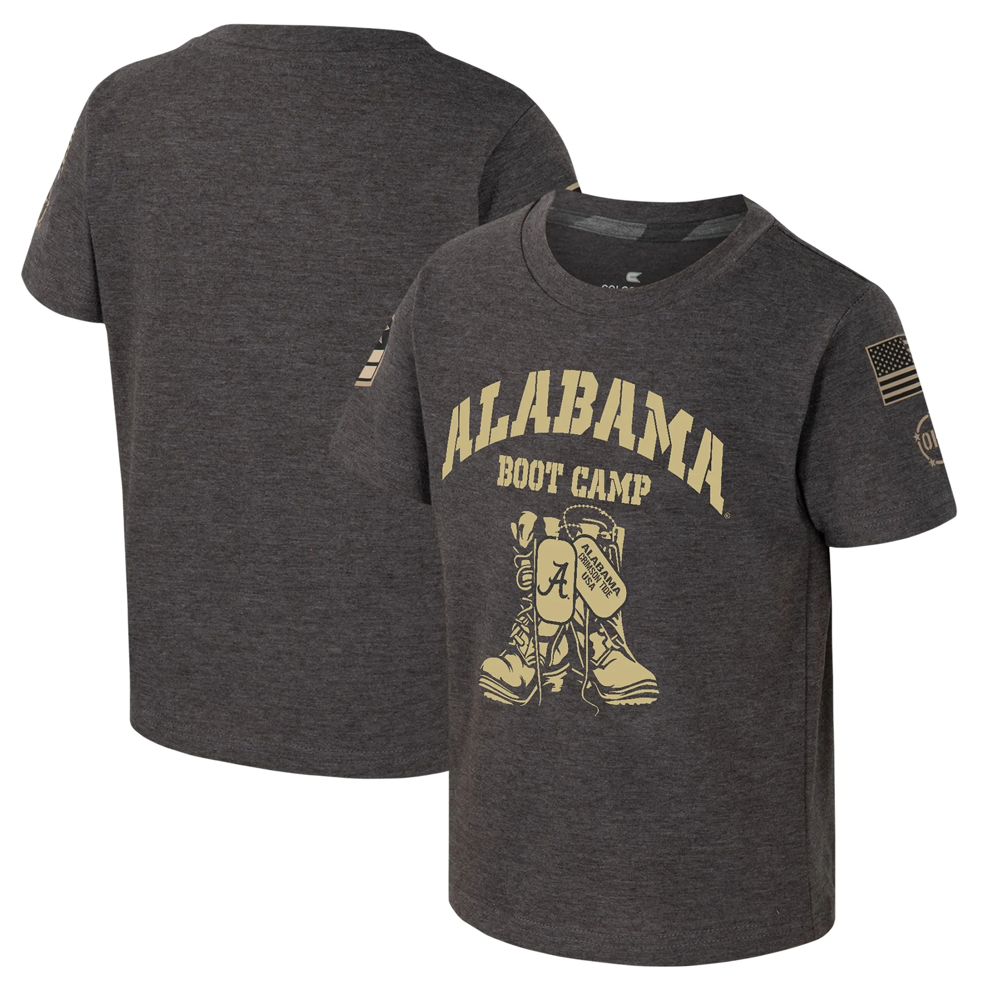 Lids Toddler Colosseum Charcoal Alabama Crimson Tide OHT Military Appreciation Boot Camp T-Shirt