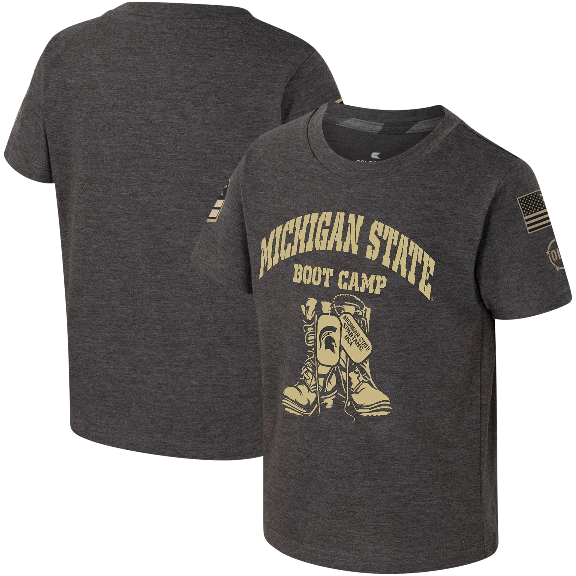 Lids Toddler Colosseum Charcoal Michigan State Spartans OHT Military Appreciation Boot Camp T-Shirt