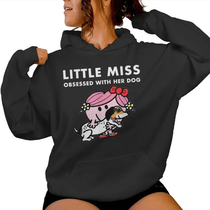 Little Miss Obsessed With Her Dog Quote For Girl Women Hoodie