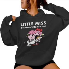 Little Miss Obsessed With Her Dog Quote For Girl Women Hoodie