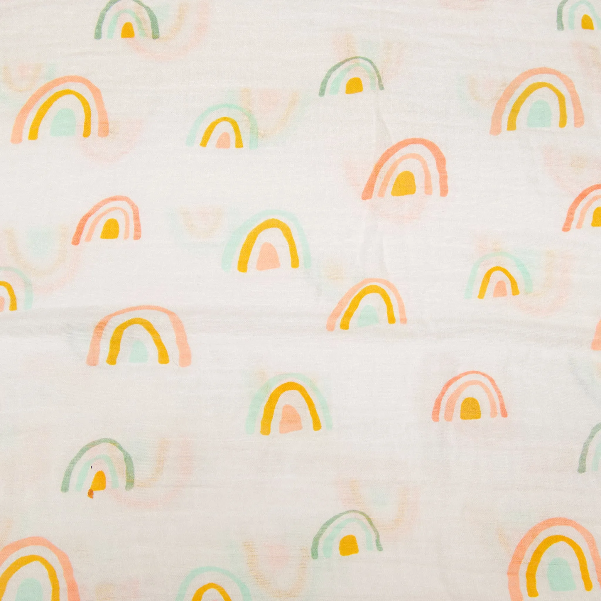 Loulou Lollipop Bamboo Muslin Fitted Crib Sheet - Pink Rainbow  - Clement