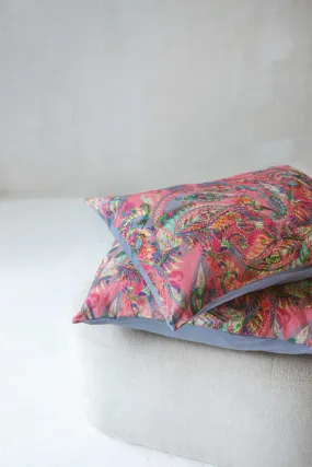 Luxury Linen Pillow Cover with Vintage Paisley Print