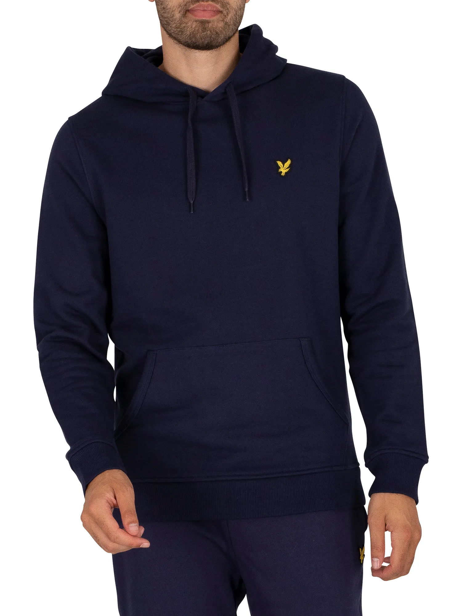 Lyle &amp; Scott Logo Pullover Hoodie - Navy