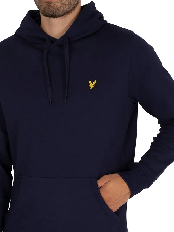 Lyle &amp; Scott Logo Pullover Hoodie - Navy