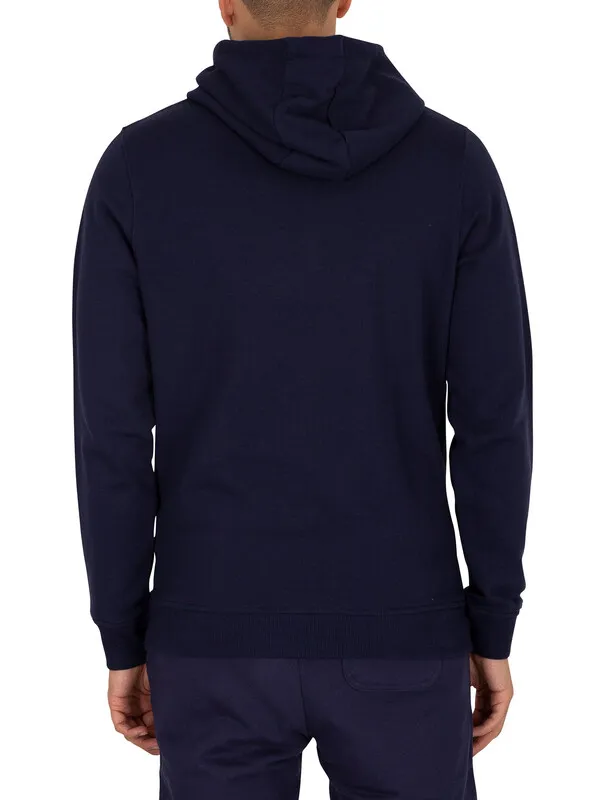 Lyle &amp; Scott Logo Pullover Hoodie - Navy