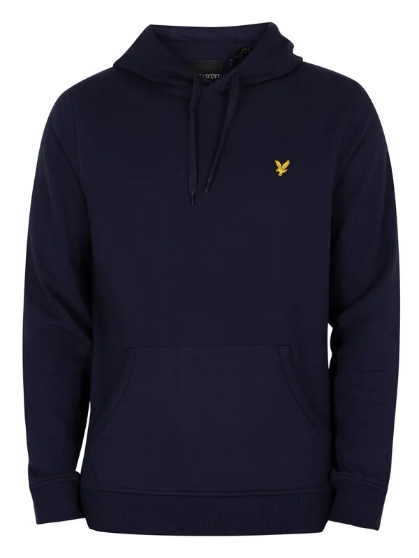 Lyle &amp; Scott Logo Pullover Hoodie - Navy