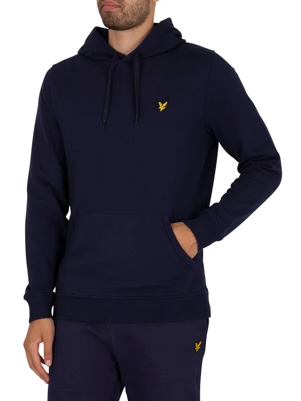 Lyle &amp; Scott Logo Pullover Hoodie - Navy