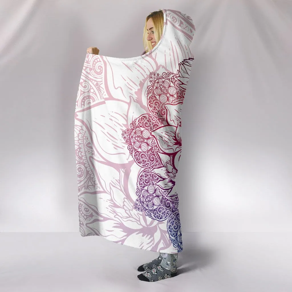 Mandala Paisley Lotus Flower Hooded Blanket