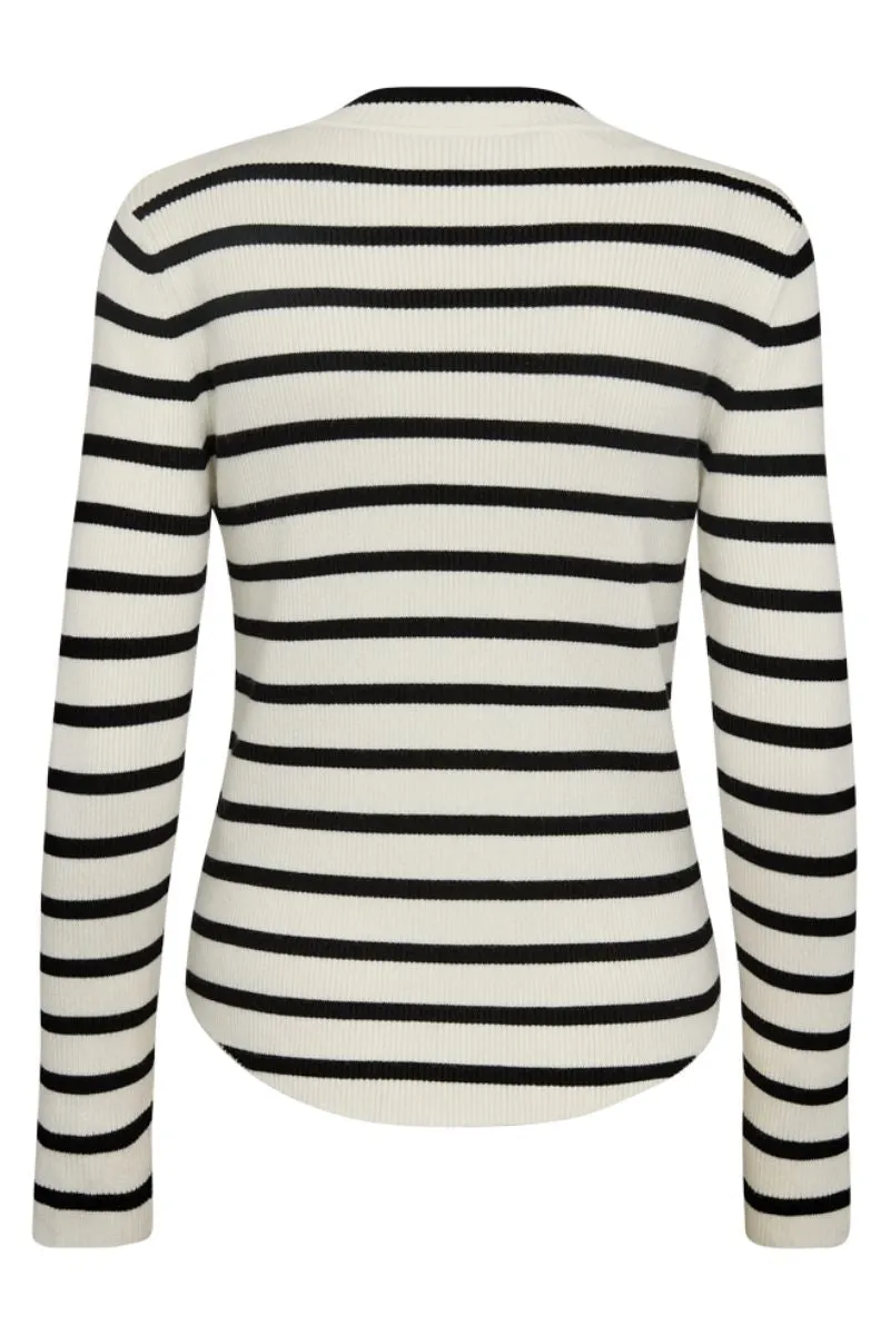 Mandy Pullover | Tofu W. Black | Strik fra Freequent