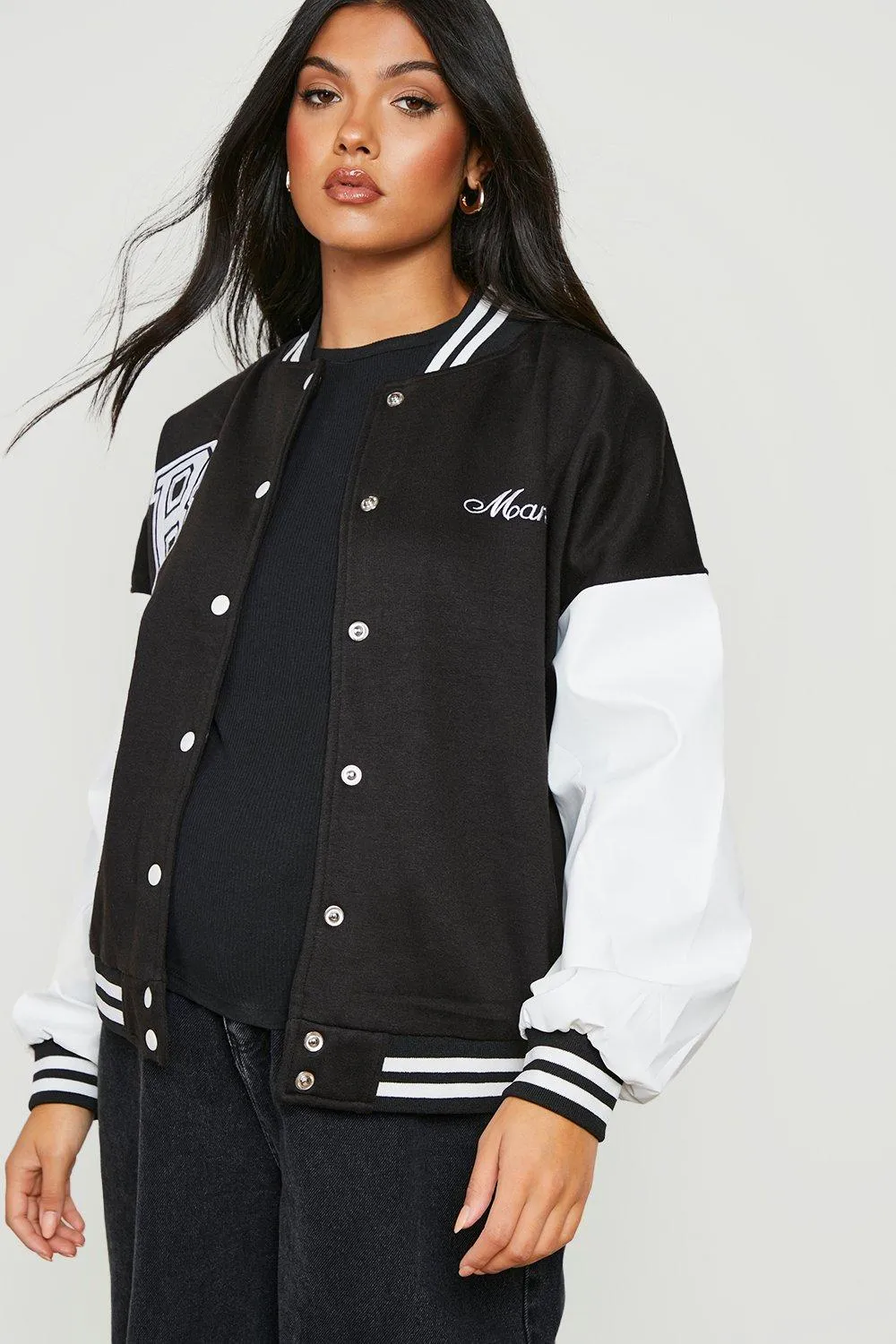 Maternity Mama Varsity Bomber Jacket