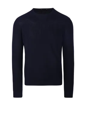 MEN ROBERTO COLLINA DARK BLUE COTTON PULLOVER