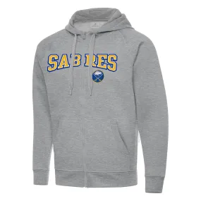 Men's Buffalo Sabres Antigua Heather Gray Big & Tall Victory Full-Zip Hoodie