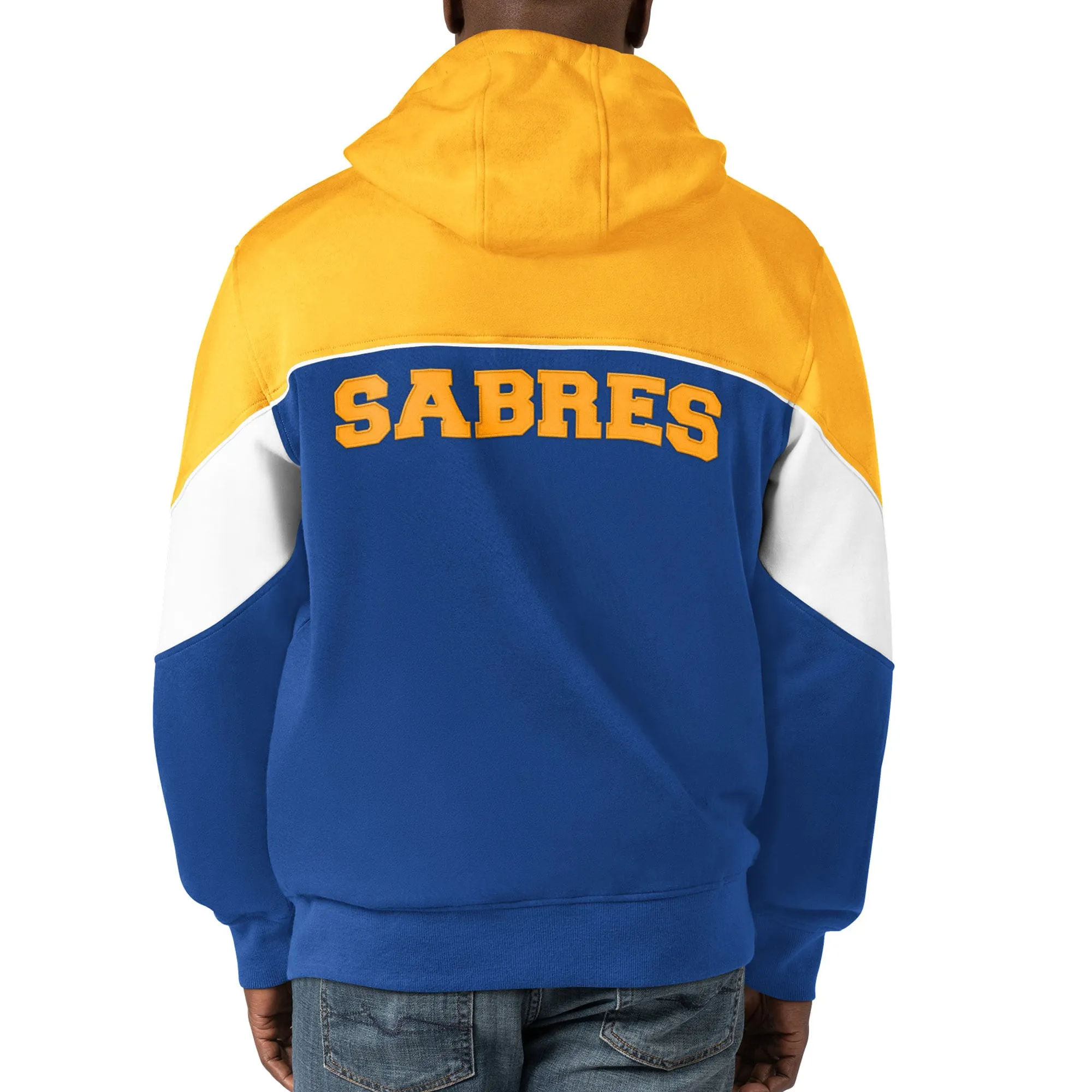 Men's Buffalo Sabres  Starter Royal/Gold Power Forward Full-Zip Hoodie