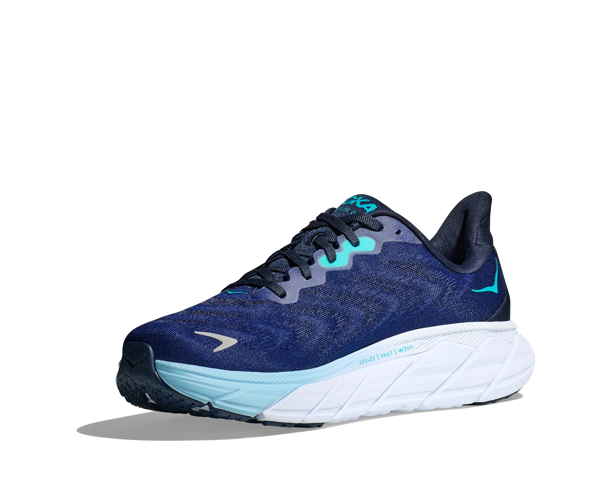 Men's Hoka Arahi 6 Color: Outer Space/Bellwether Blue