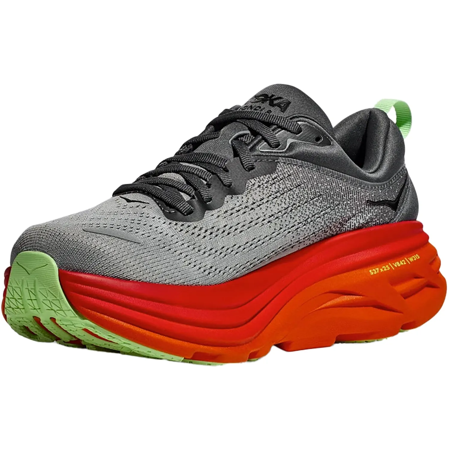 Men's Hoka Bondi 8 Castlerock/Flame Mesh