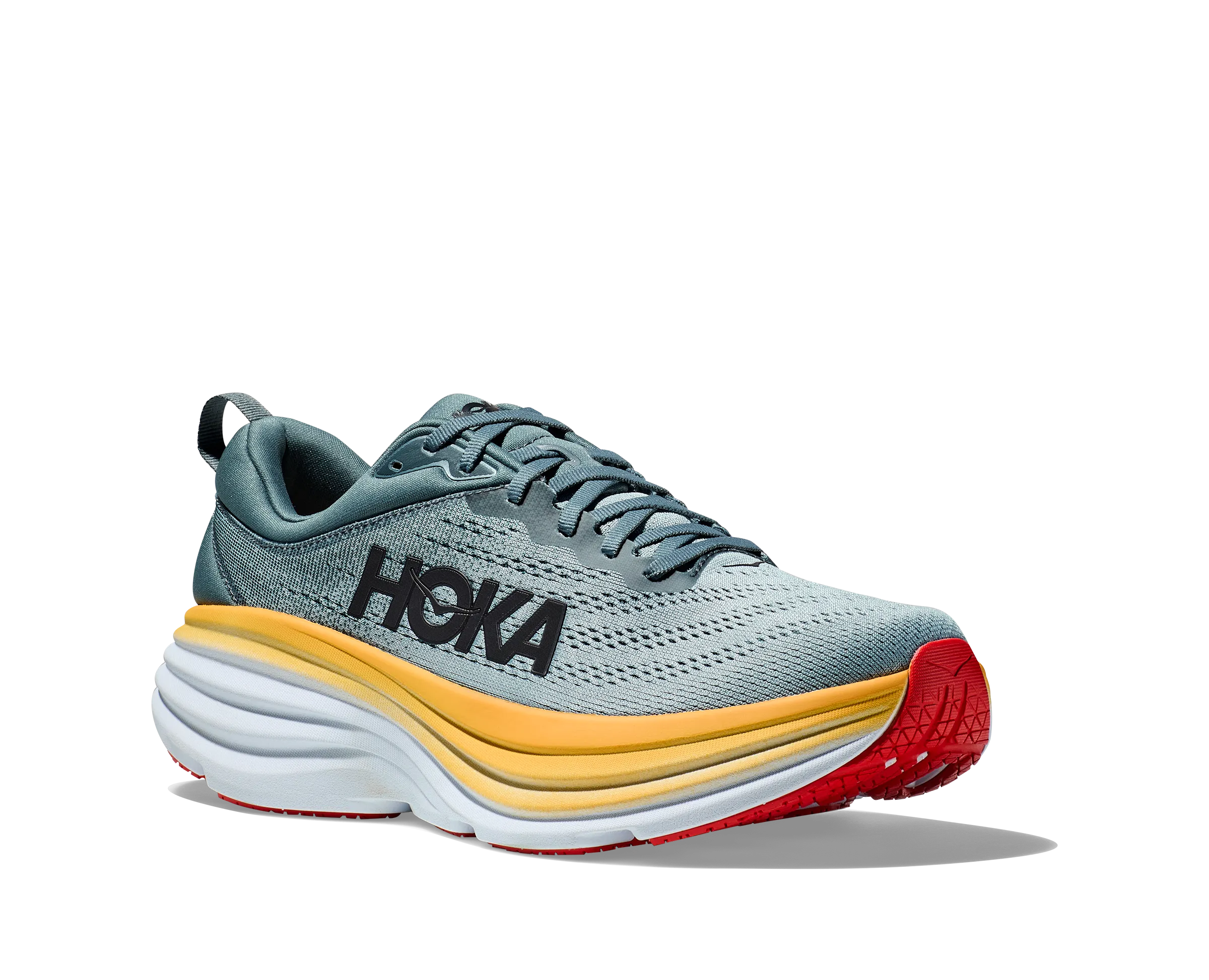 Men's Hoka Bondi 8 Color: Goblin Blue / Mountain Spring (WIDE WIDTH)