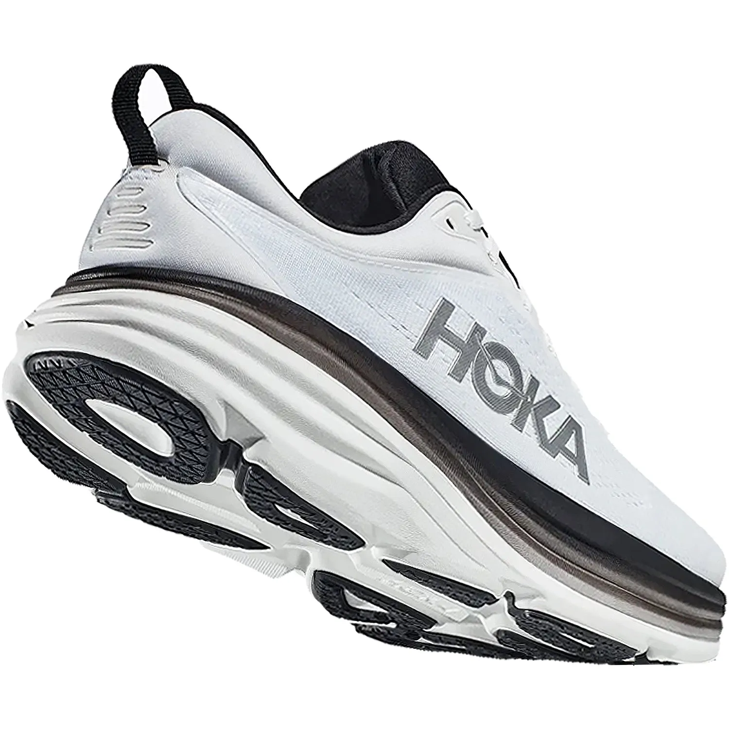 Men's Hoka Bondi 8 White/Black Mesh