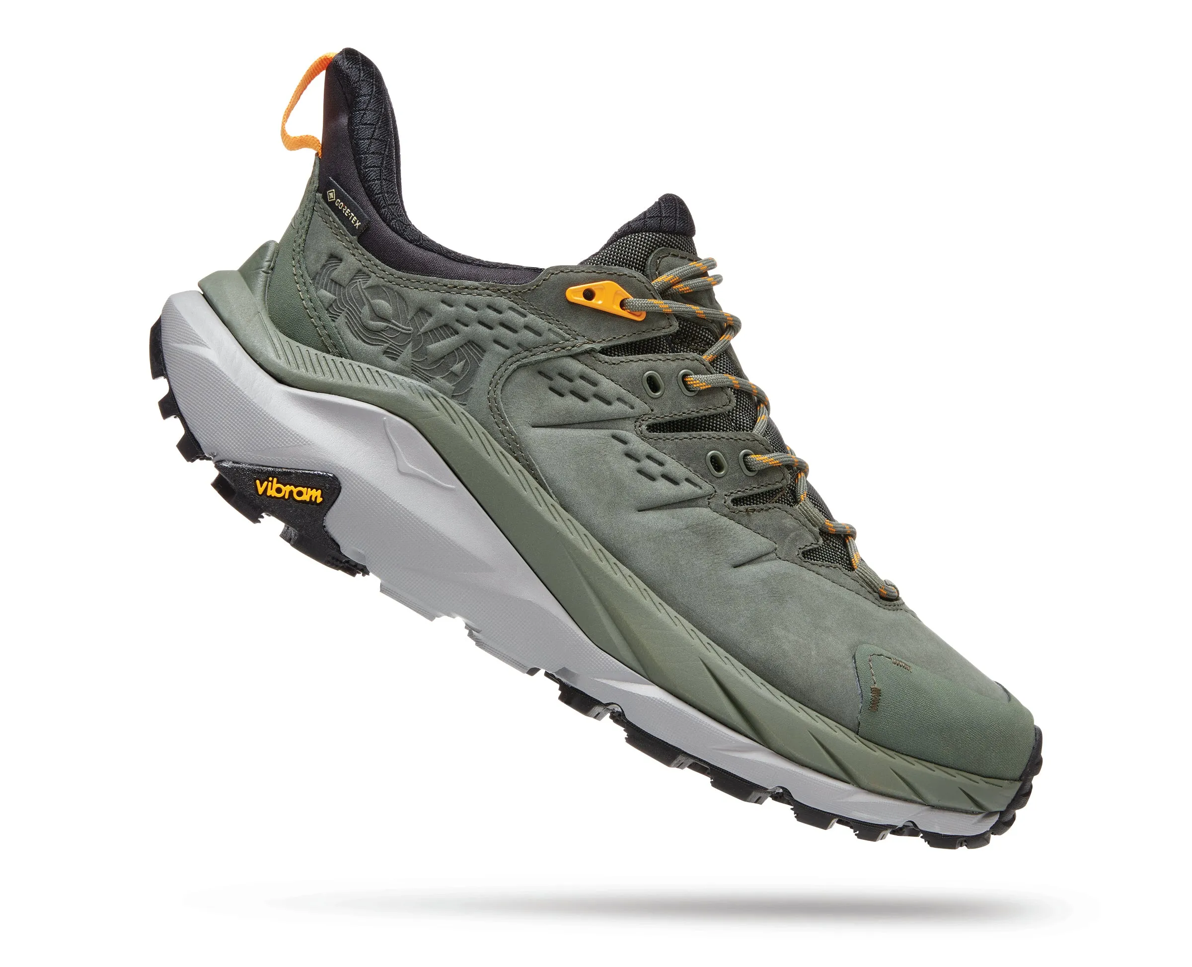 Men's Hoka Kaha 2 Low GTX Color: Thyme / Radiant Yellow