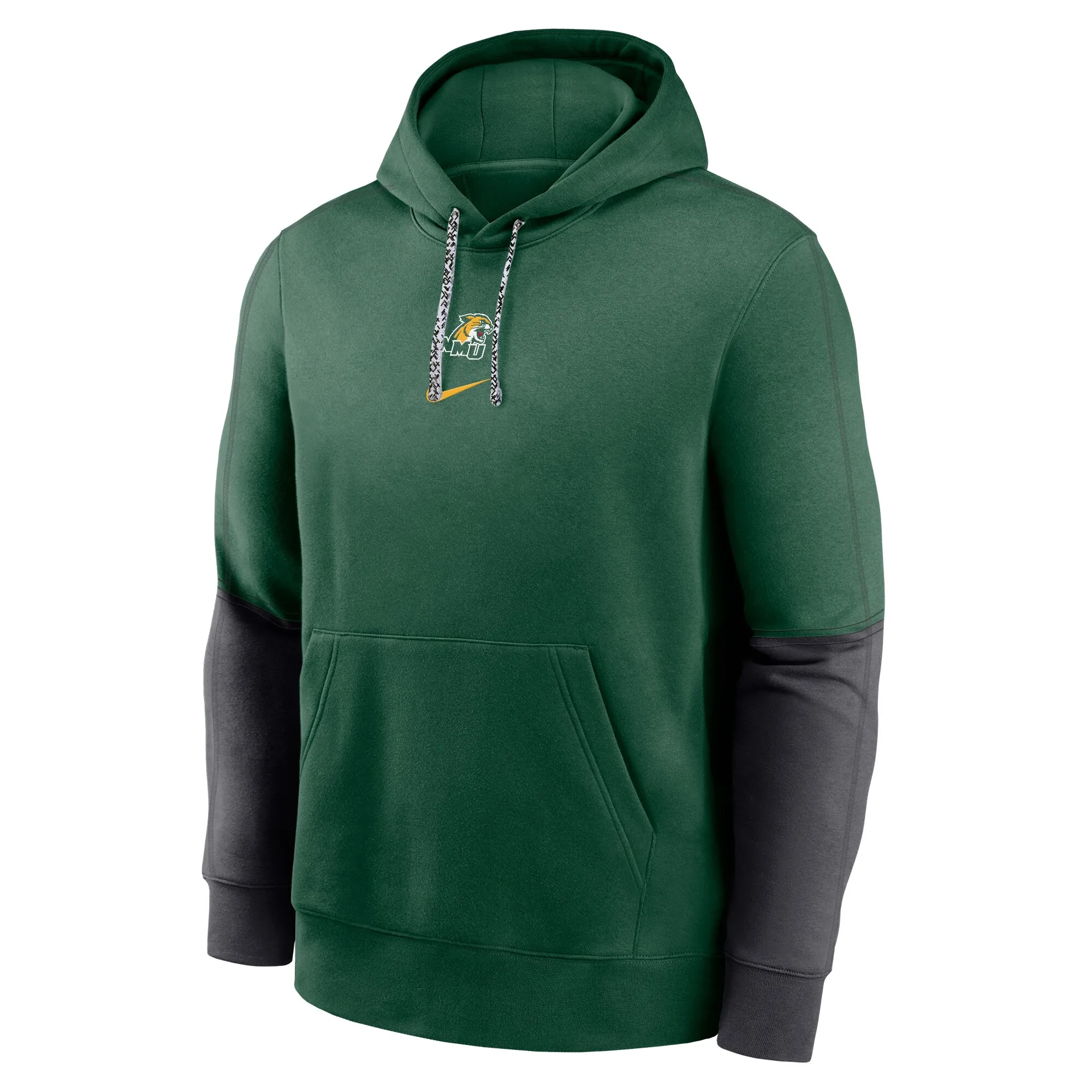 Mens NIKE GRN Northern Michigan Wildcats TEAM ISSUE CLUB HOODIE FA24