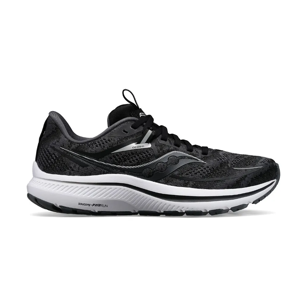 Men's Saucony Omni 21 Color: Black | White (WIDE WIDTH)