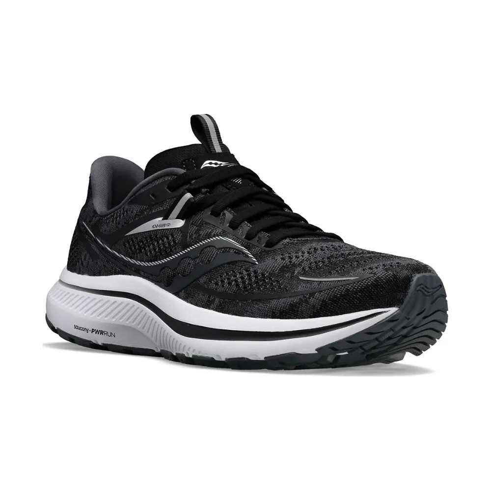 Men's Saucony Omni 21 Color: Black | White (WIDE WIDTH)