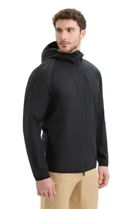 Mens Shell + Cotton Windbreaker - Black