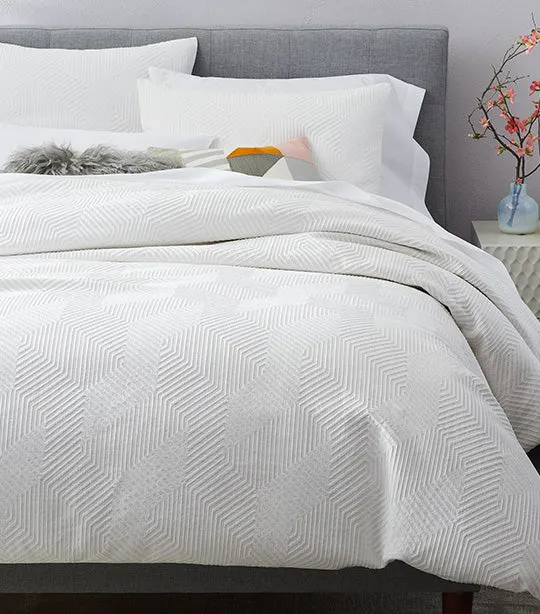 Modern Geo Duvet Cover Shams White