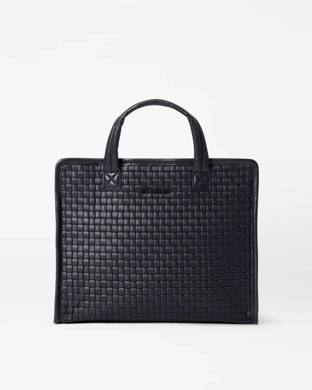 MZ WALLACE MEDIUM WOVEN BOX TOTE BLACK