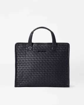 MZ WALLACE MEDIUM WOVEN BOX TOTE BLACK