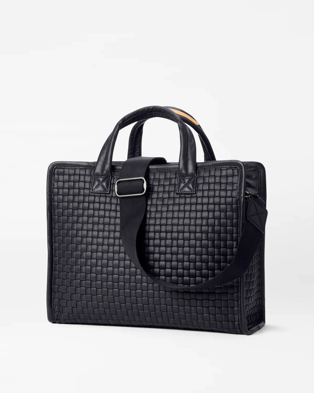 MZ WALLACE MEDIUM WOVEN BOX TOTE BLACK