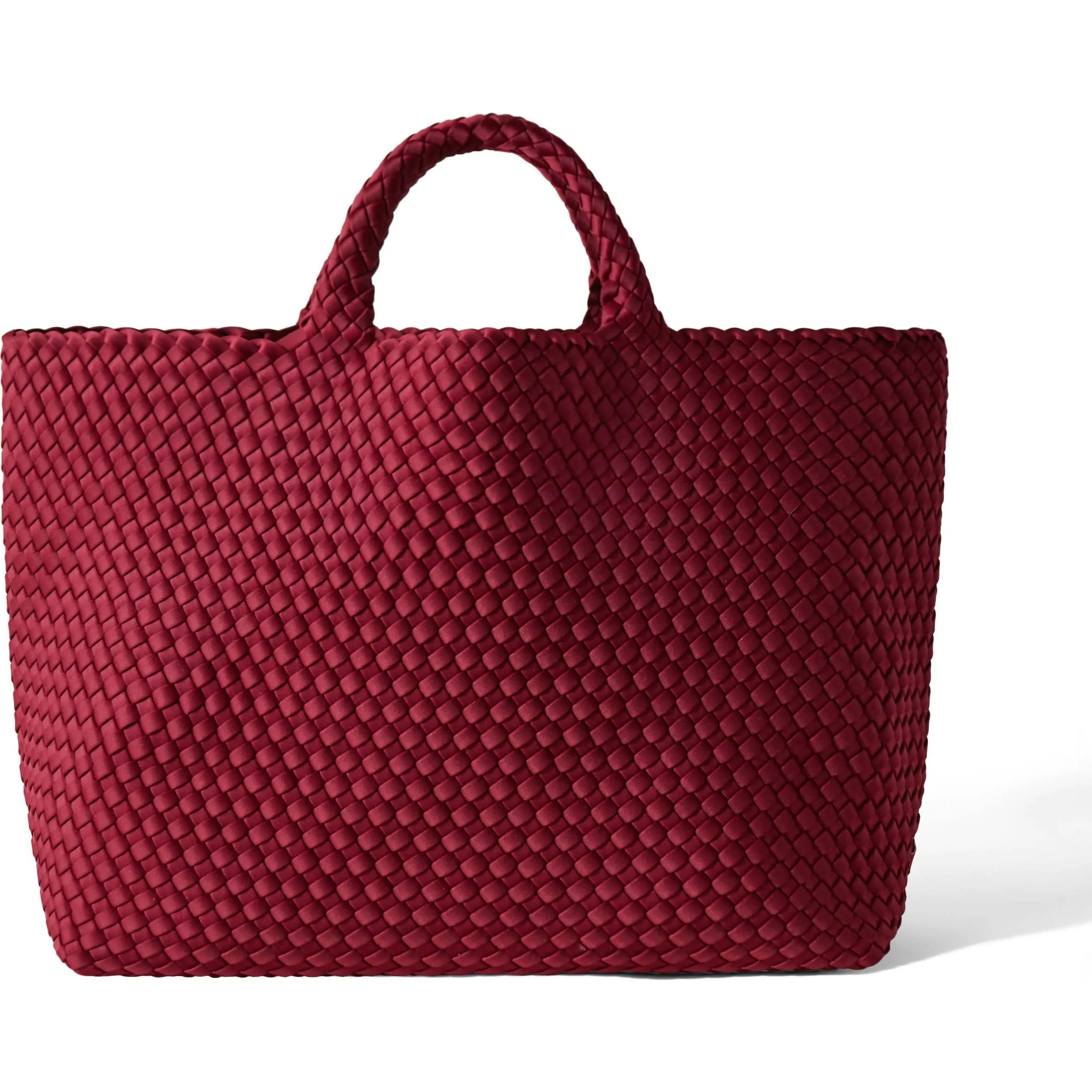 Naghedi NYC St Barths Handwoven Large Tote With Zipped Pouch, Rosewood