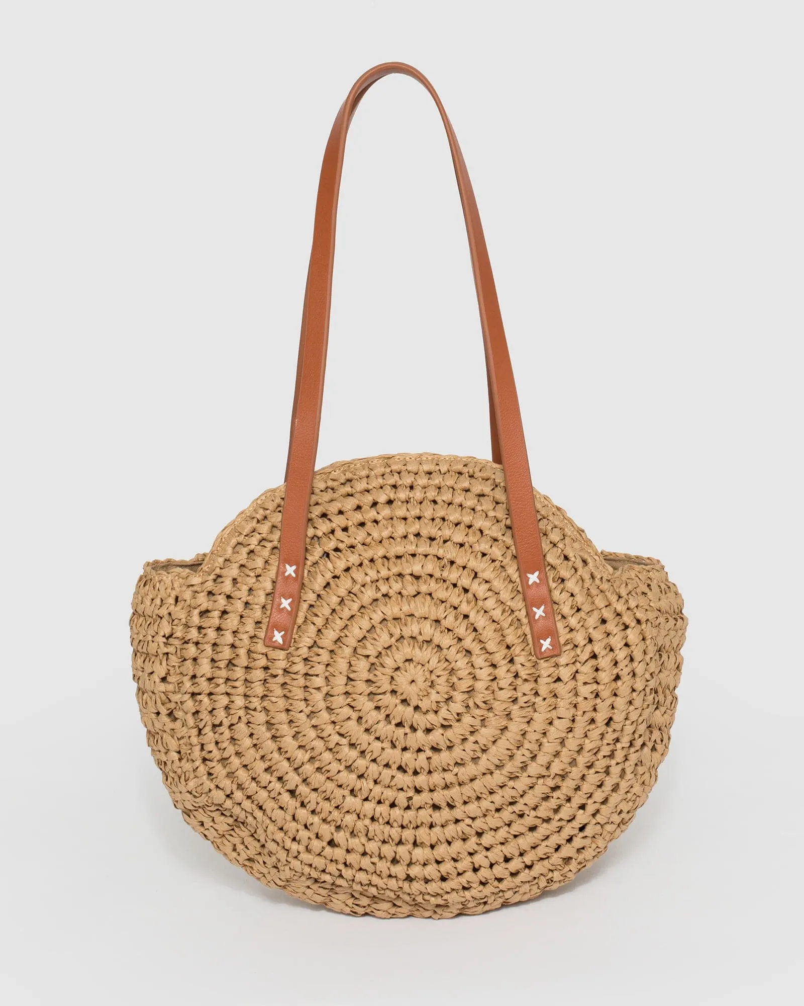 Natural Akira Round Tassel Shoulder Bag