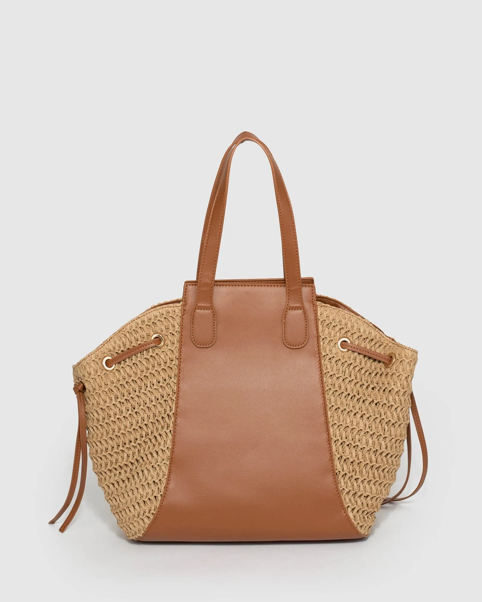 Natural Sofia Shoulder Tassel Bag