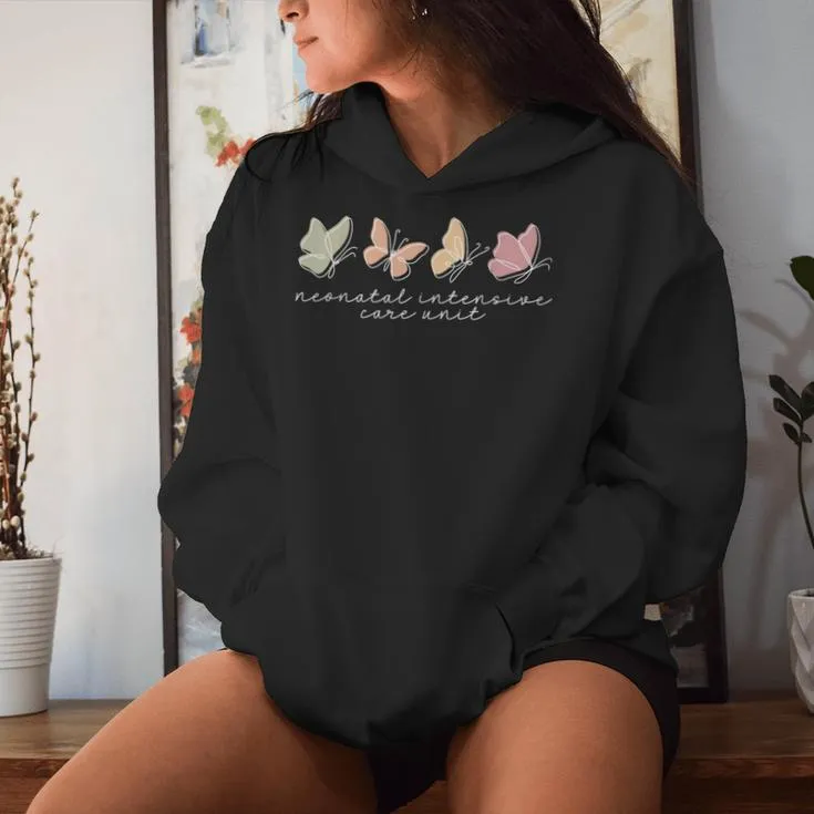 Neonatal Intensive Care Unit Butterfly Icu Nicu Nurse Women Women Hoodie