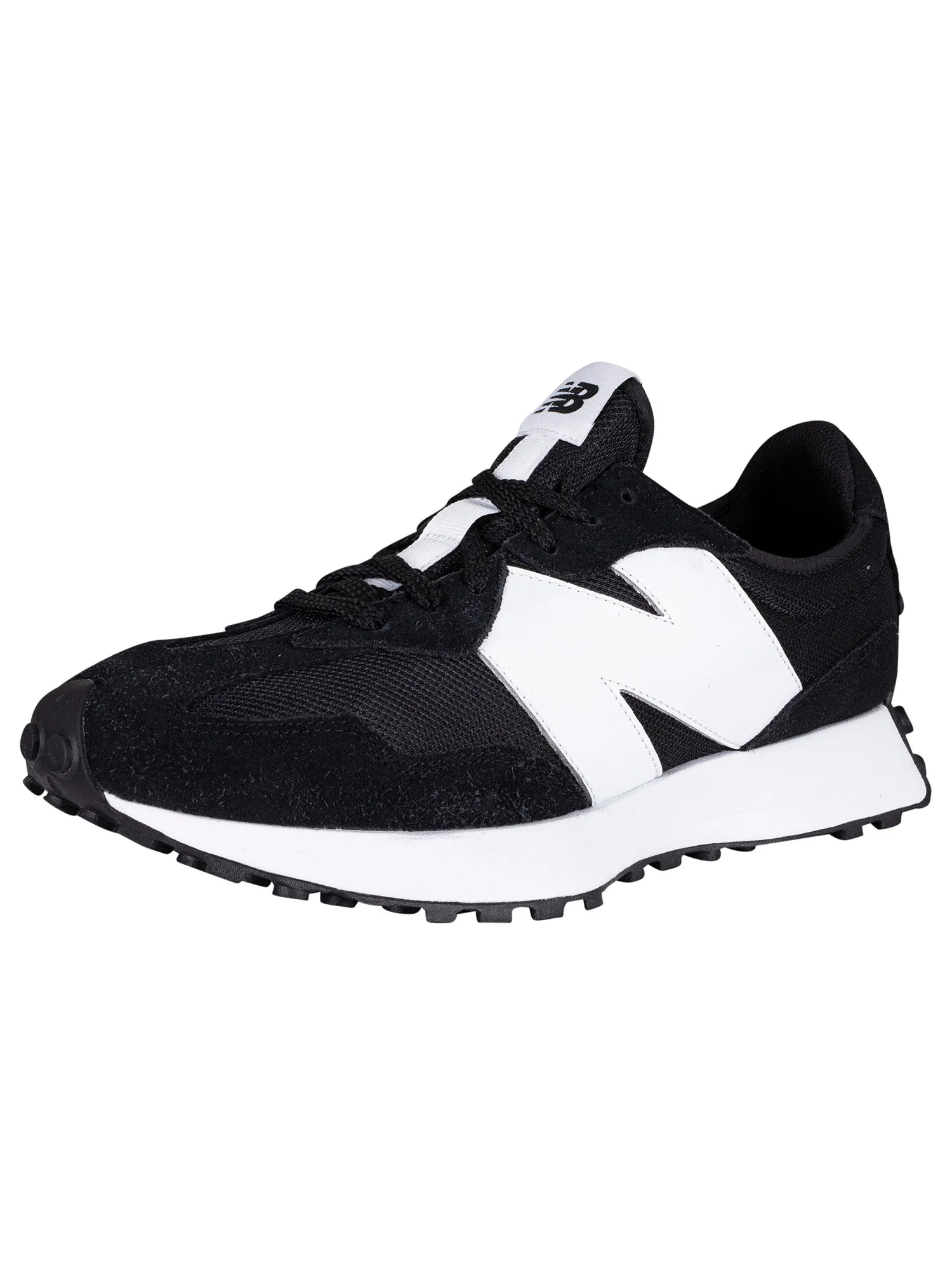 New Balance 327 Big Logo Suede Trainers - Black/White