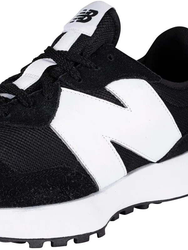 New Balance 327 Big Logo Suede Trainers - Black/White